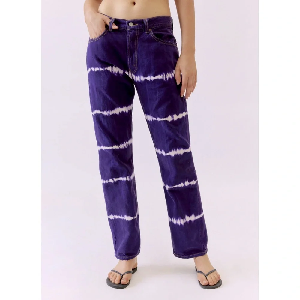 NWT Levi's Purple Tie Dye Bleach Striped Jeans
